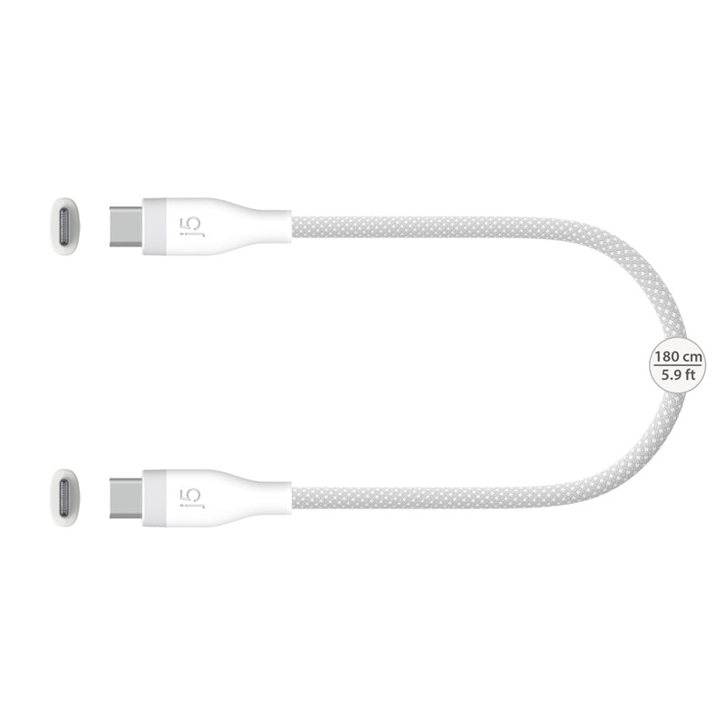 J5Create JUCX18L18R USB C to C 60W Fast Charging Cable (White)