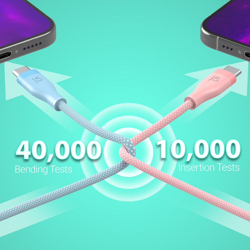 J5Create JUCX18L18C USB C to C 60W Fast Charging Cable (Blue