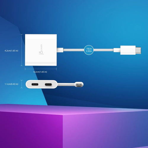 J5Create JCA164 USB-C to Dual USB-C with Video/Power Delivery