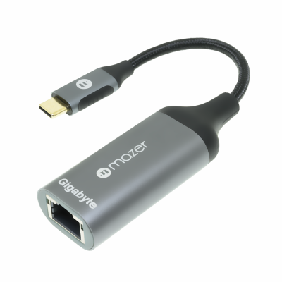 Mazer M-USBCAL354-GY USB-C to RJ45/Gigabit Adapter (Grey)