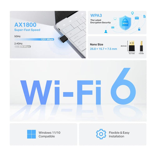 TP-Link Archer TX1800U Nano AX1800 Wi-Fi 6 Wireless USB Adapter