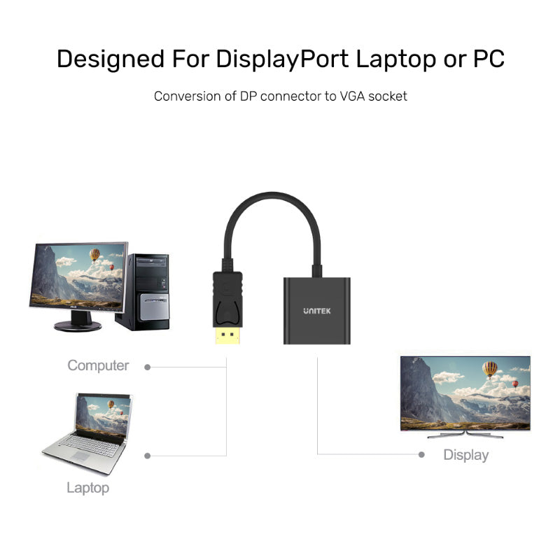 Unitek Y-5118E Display Port to VGA (F) Adapter