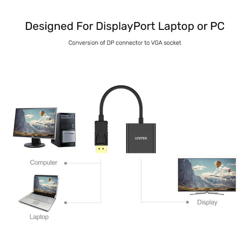 Unitek Y-5118E Display Port to VGA (F) Adapter
