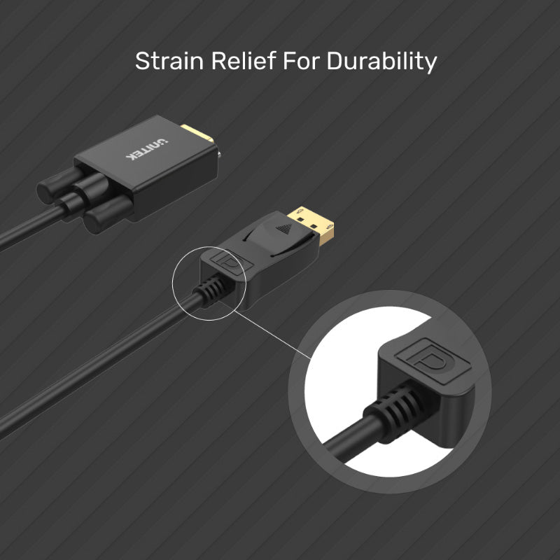 Unitek Y-5118F Display Port to VGA (M) Cable 1.8M