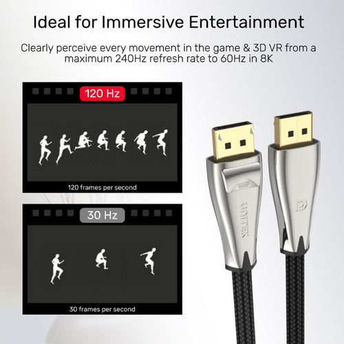 Unitek C1607BNI Display Port 1.4 Cable (8K 60Hz, 4K 144Hz, 1440p 240Hz) 1.5M