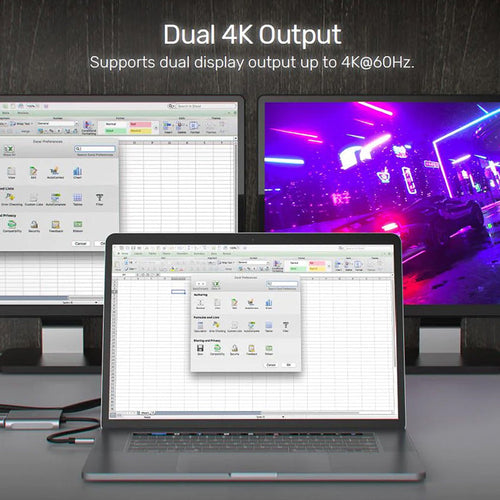 Unitek V1404B USB-C to Dual HDMI 4K Adapter