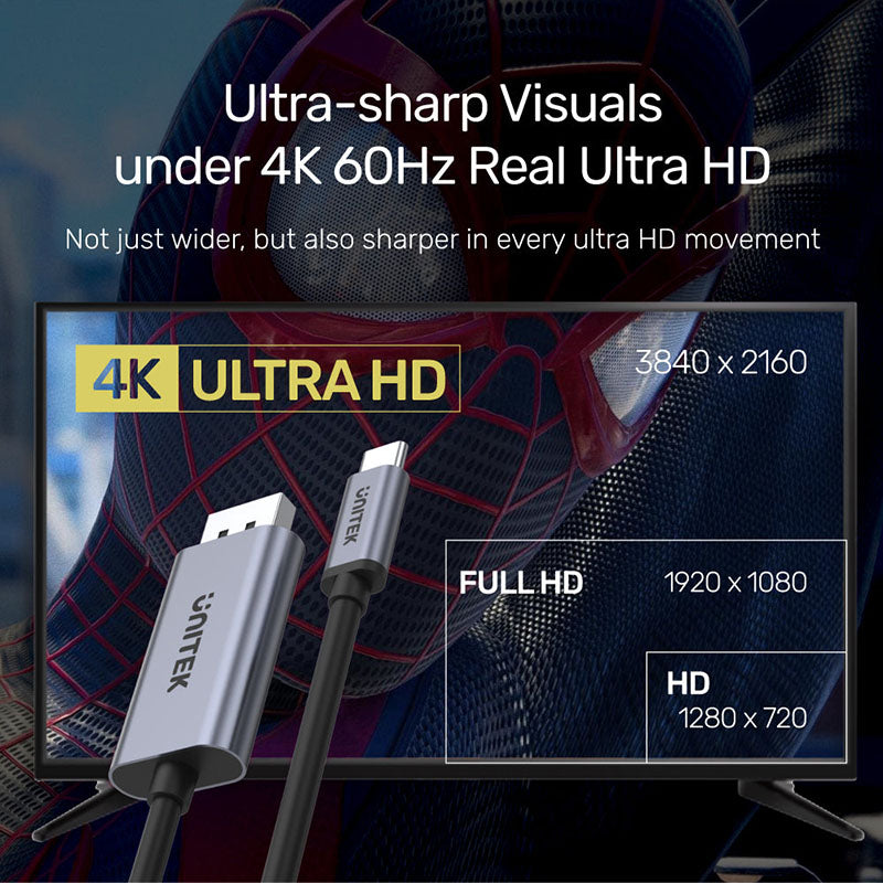 Unitek V1409A USB-C to DisplayPort 4K60Hz Cable (2M)