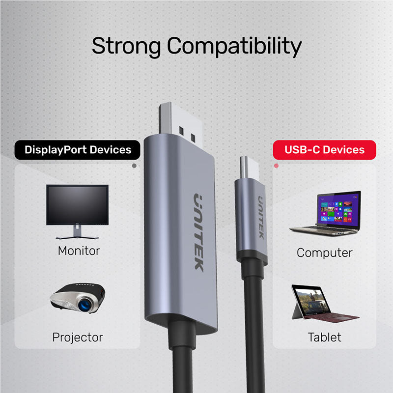 Unitek V1409A USB-C to DisplayPort 4K60Hz Cable (2M)