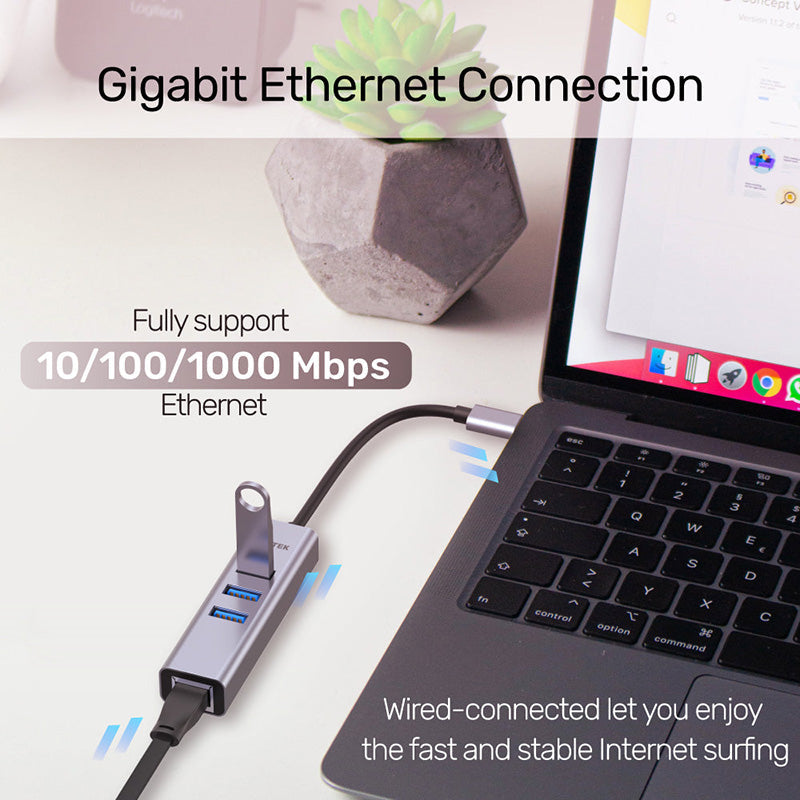 Unitek H1904A 4-in-1 USB-C Ethernet Hub