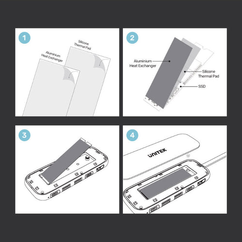 Unitek D1046A 5-in-1 USB-C Hub + M.2 PCIe/NVMe SSD Enclosure