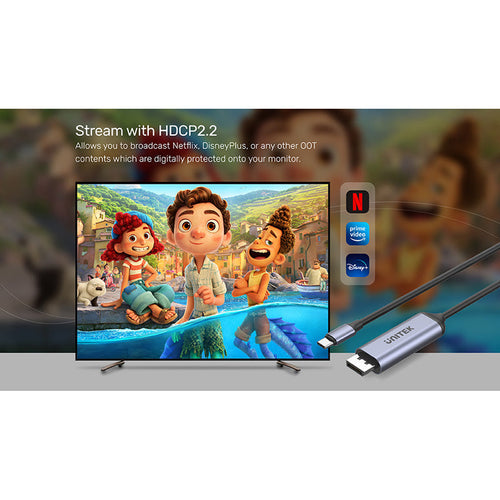 Unitek V1423C USB-C to DisplayPort1.4 Cable (1.8M)