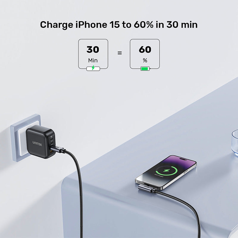 Unitek C14123BK 100W USB-C Cable 90-Degree (2M)