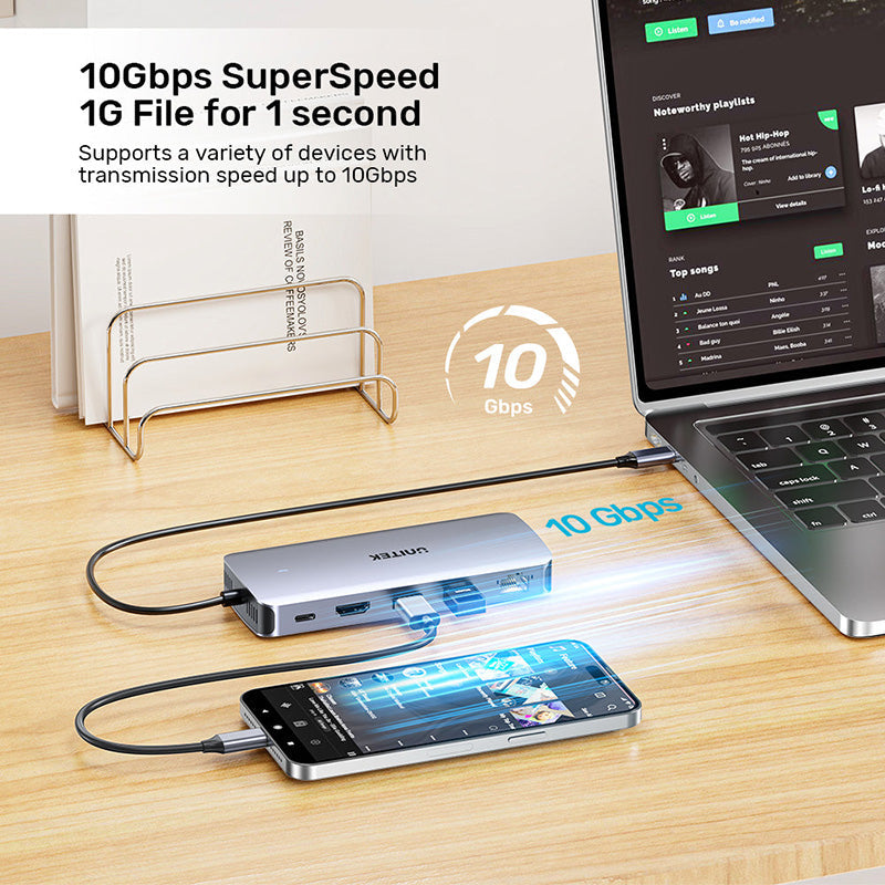 Unitek D1120A 6-in-1 USB-C Hub with M.2 SSD Enclosure