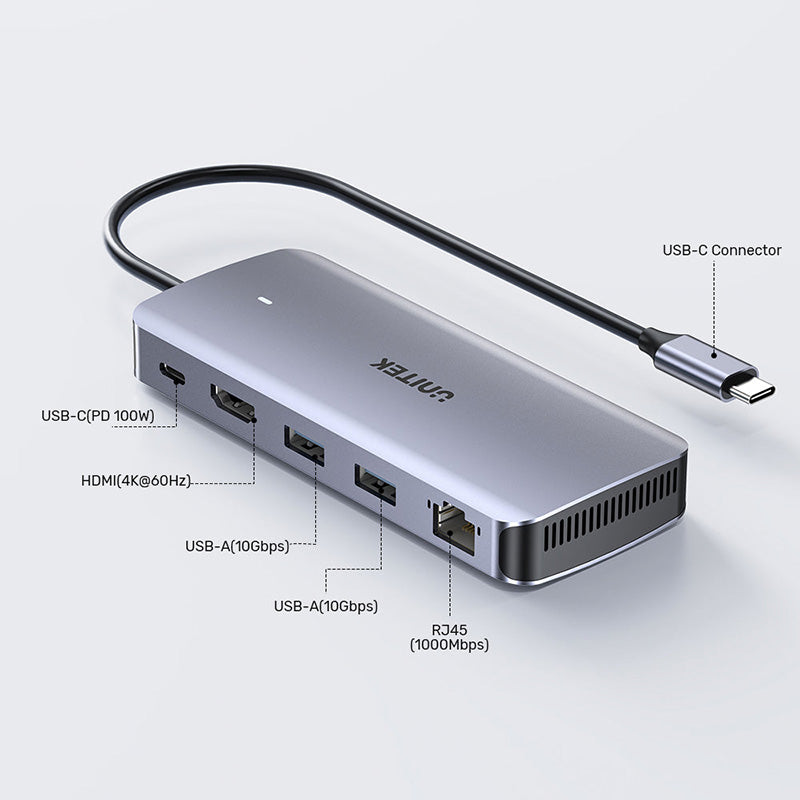 Unitek D1120A 6-in-1 USB-C Hub with M.2 SSD Enclosure