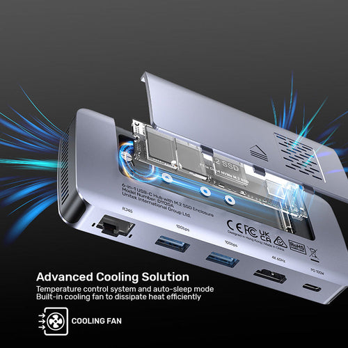 Unitek D1120A 6-in-1 USB-C Hub with M.2 SSD Enclosure
