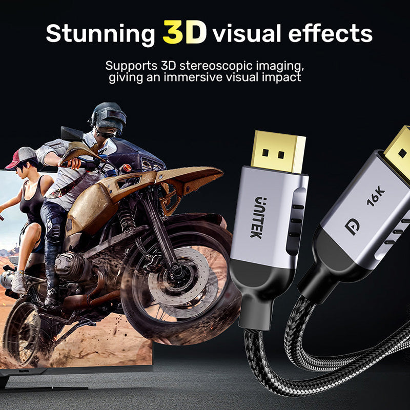 Unitek C1626GY-2M DisplayPort 2.1 16K 60Hz for Gaming Cable (2M)