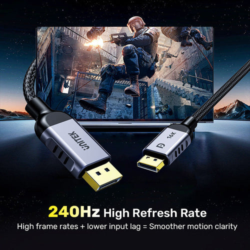 Unitek C1626GY-3M DisplayPort 2.1 16K 60Hz for Gaming Cable (3M)