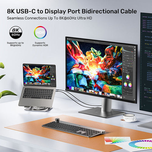 Unitek V1423D 8K USB-C to DisplayPort Bidirectional Cable (1.8M)