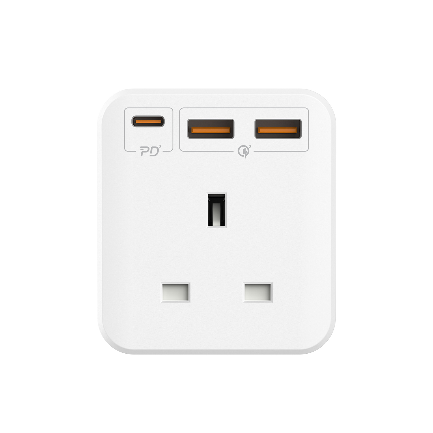 Momax US8UKW ONEPLUG 3-Outlet Cube Extension with USB (White)