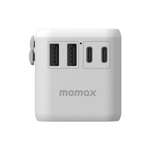 Momax UA8W 1-World 65W GaN AC Travel Adaptor (White)