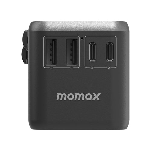 Momax UA8D 1-World 65W GaN AC Travel Adaptor (Black)