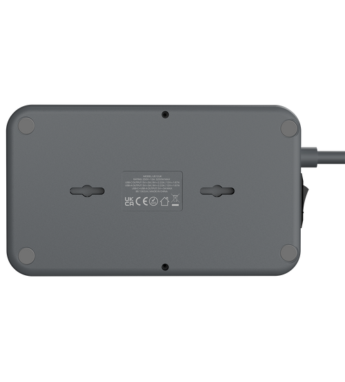 Momax US12UKE ONEPLUG 6-Outlet Power Strip with USB  ( Space Grey)
