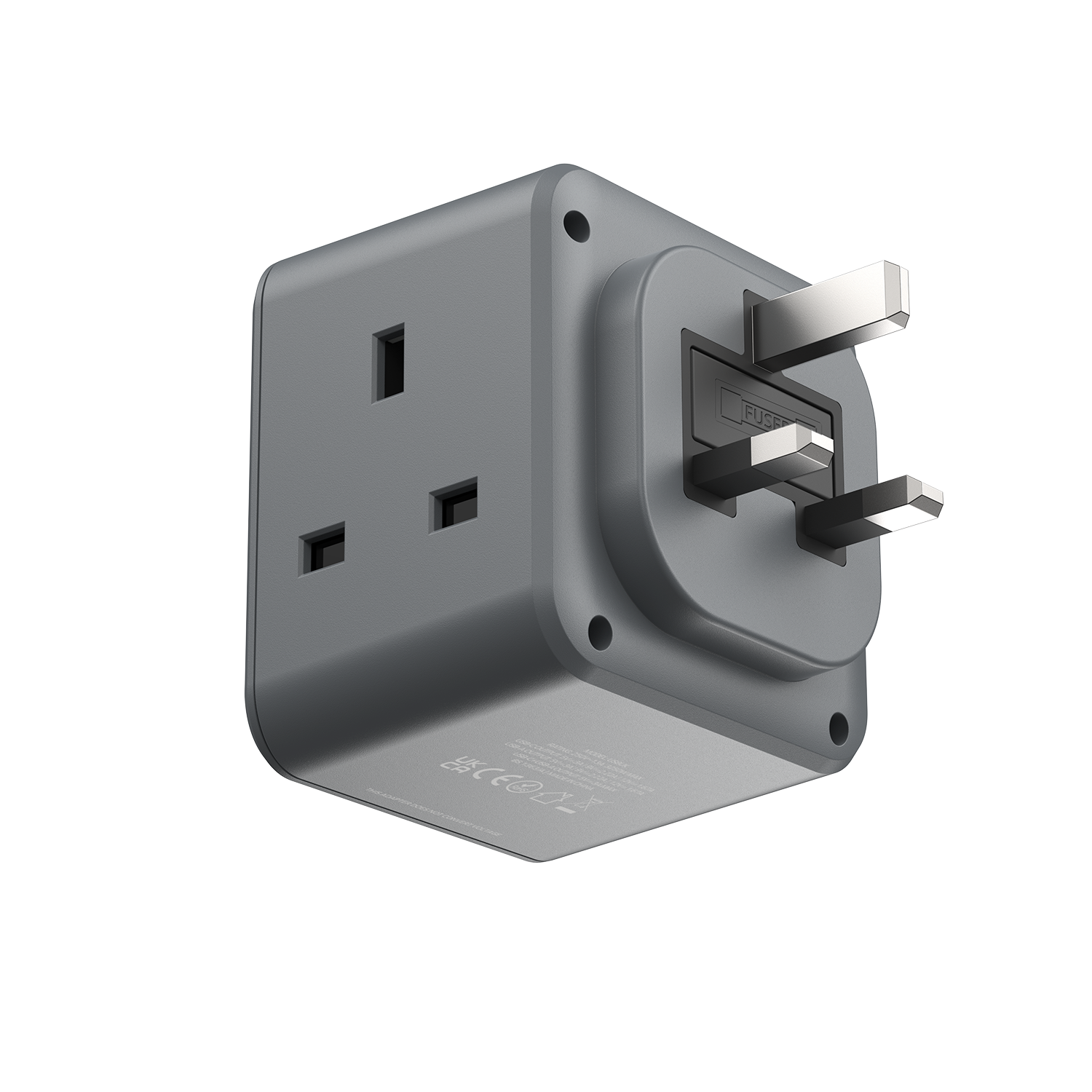 Momax US8UKE ONEPLUG 3-Outlet Cube Extension with USB (Space Grey)