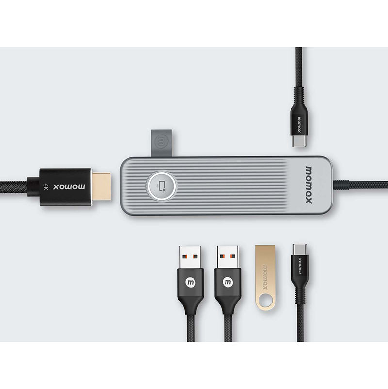 Momax DH16E ONELINK 6-in-1 Multi-Function USB-C Hub (Grey)