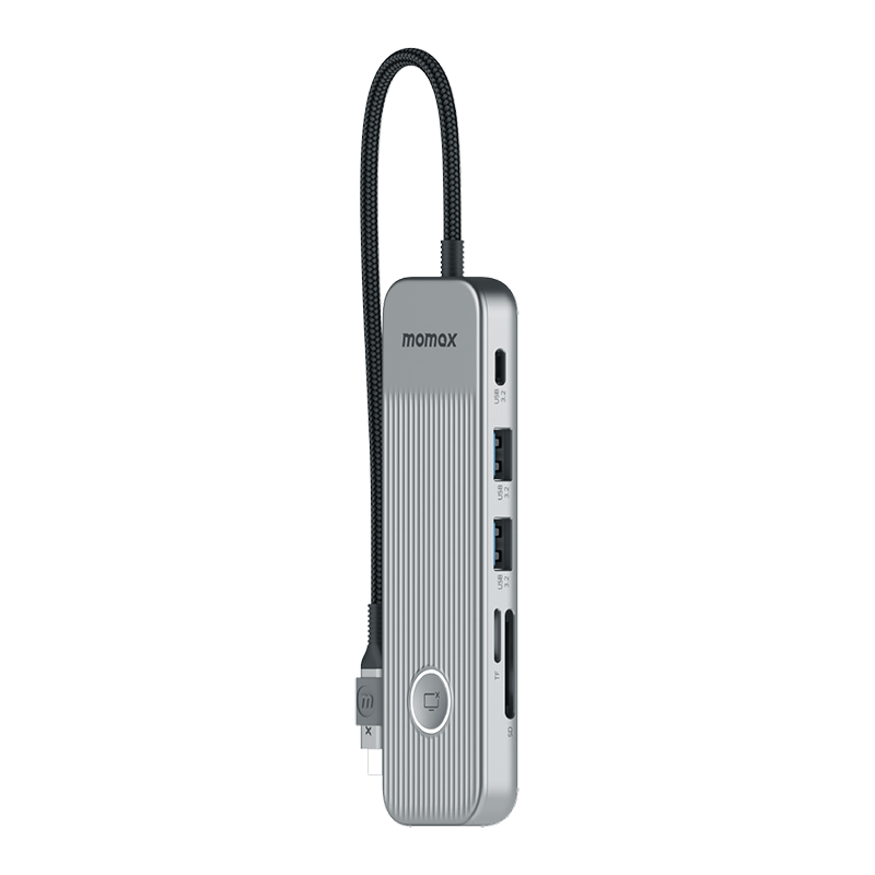 Momax DH18E ONELINK 8-in-1 Multi-Function USB-C Hub (Grey)