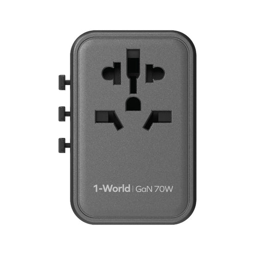 Momax UA8AD 1-World 70W GaN 5 Ports + AC Travel Adaptor - Black