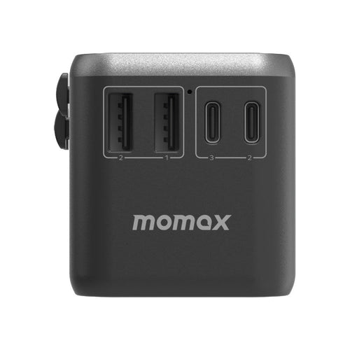 Momax UA8AD 1-World 70W GaN 5 Ports + AC Travel Adaptor - Black