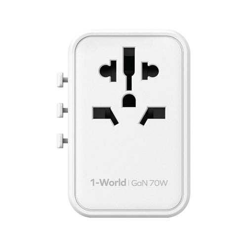Momax UA8AW 1-World 70W GaN 5 Ports + AC Travel Adaptor - White