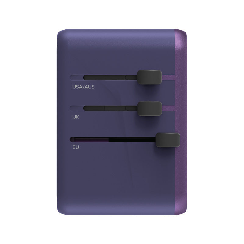 Momax UA8AU 1-World 70W GaN 5 Ports + AC Travel Adaptor - Purple