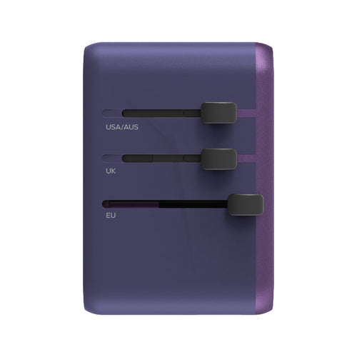 Momax UA8AU 1-World 70W GaN 5 Ports + AC Travel Adaptor - Purple