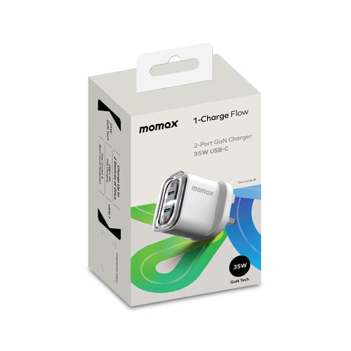 Momax AX UM51UKW 35W 2 Port Charger 1-Charge Flow