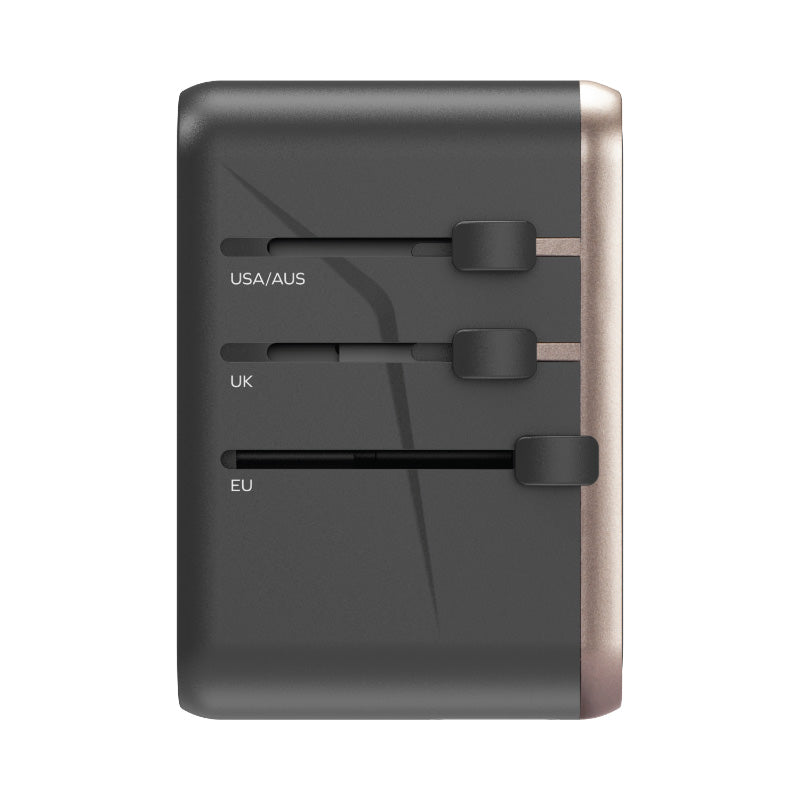 Momax UA8AE 1-World 70W GaN 5 Ports + AC Travel Adaptor - Titanium