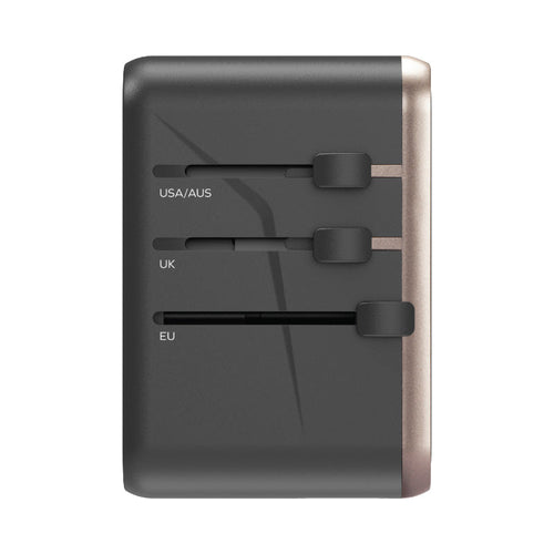 Momax UA8AE 1-World 70W GaN 5 Ports + AC Travel Adaptor - Titanium