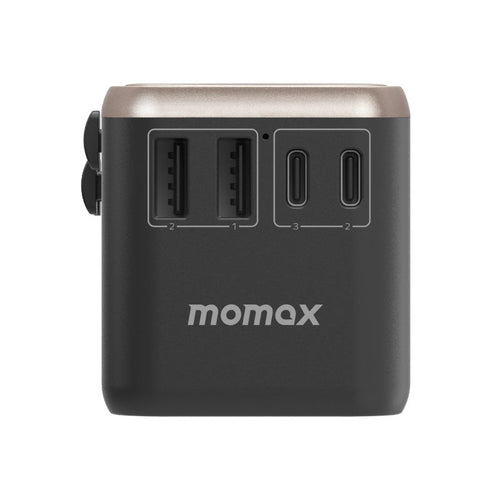 Momax UA8AE 1-World 70W GaN 5 Ports + AC Travel Adaptor - Titanium