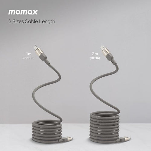 Momax DC35L MAG Link 100W-1M Magnetic USB-C to USB-C Cable Titanium