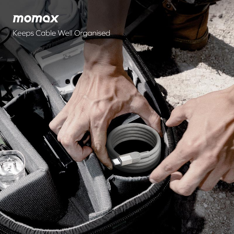Momax DC36L MAG Link 100W-2M Magnetic USB-C to USB-C Cable Titanium