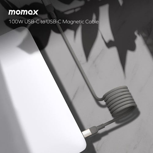 Momax DC36L MAG Link 100W-2M Magnetic USB-C to USB-C Cable Titanium