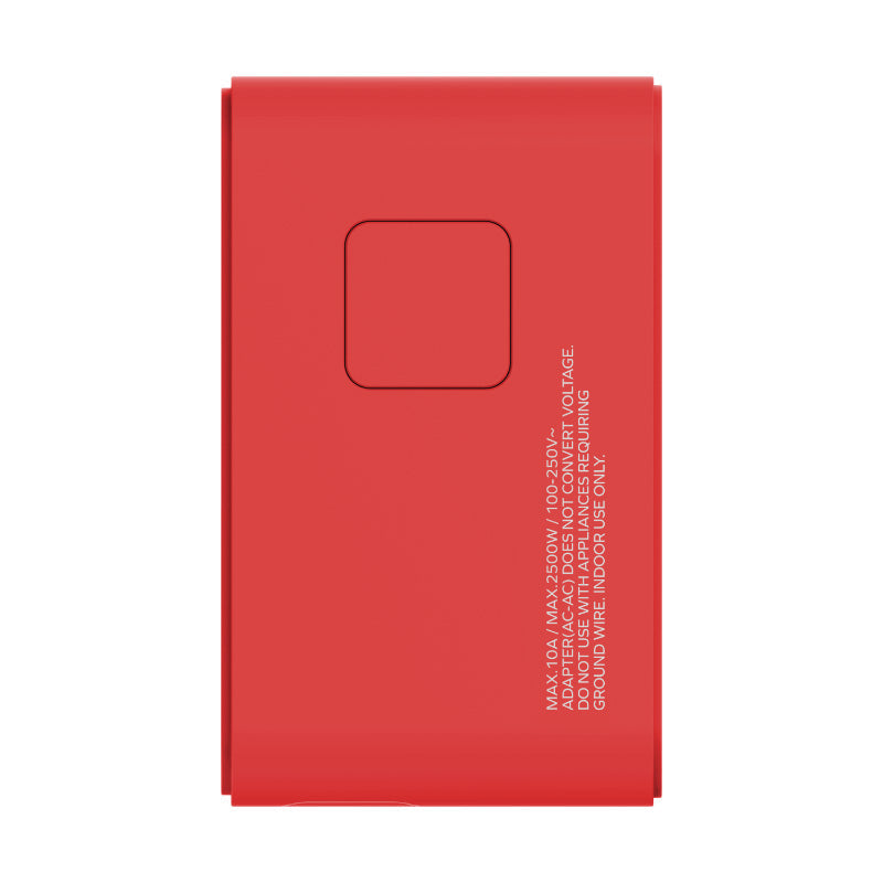 Momax UA18R 1-World 70W GaN 3-Port + AC Travel Adapter With Built-in USB-C Cable (Red)