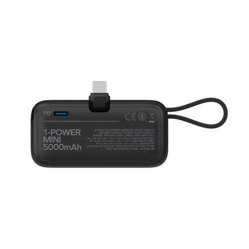Momax IP130D 5000mAh PD20W 3-In-1 Built-in USB-C Powerbank (Black)