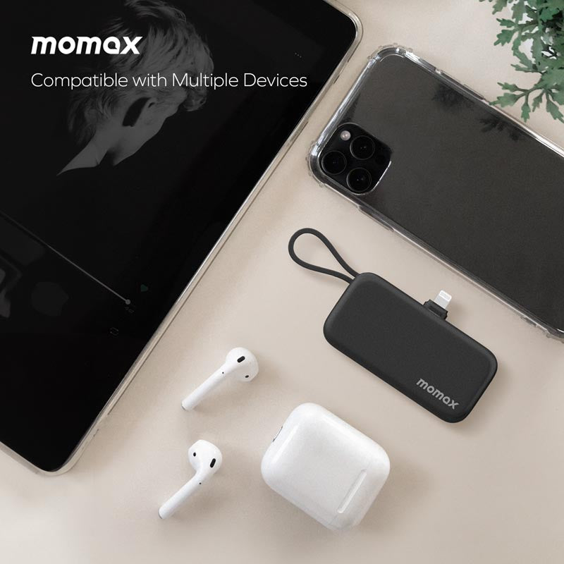 Momax IP130MFID 5000mAh PD20W 3-in-1 Built-in Lightning Powerbank (Black)
