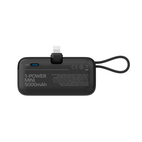 Momax IP130MFID 5000mAh PD20W 3-in-1 Built-in Lightning Powerbank (Black)