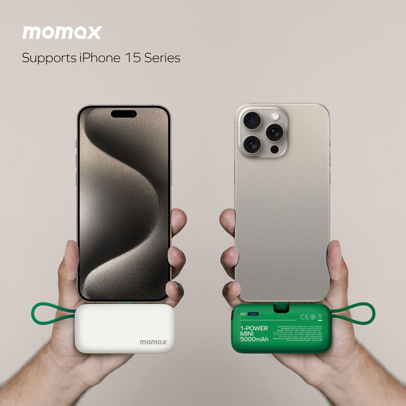 Momax IP130MFIW 5000mAh PD20W 3-in-1 Built-in Lightning Powerbank (White)