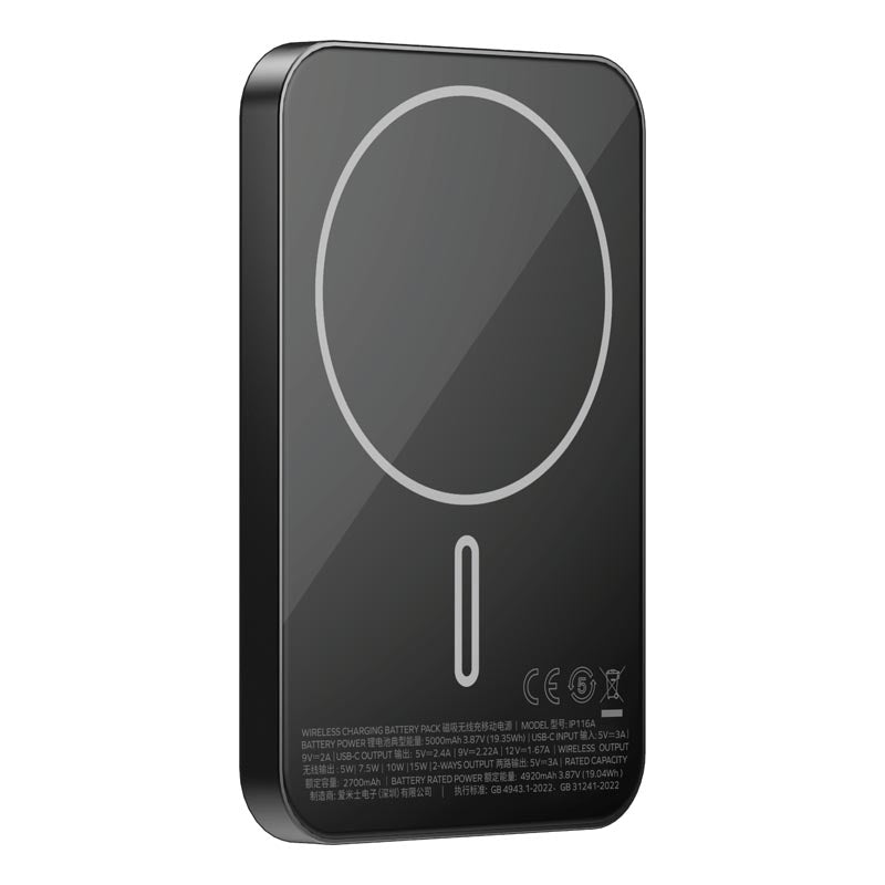 Momax IP116AD Q.MAG X Magnetic Wireless Battery Pack 5000mAh - Black