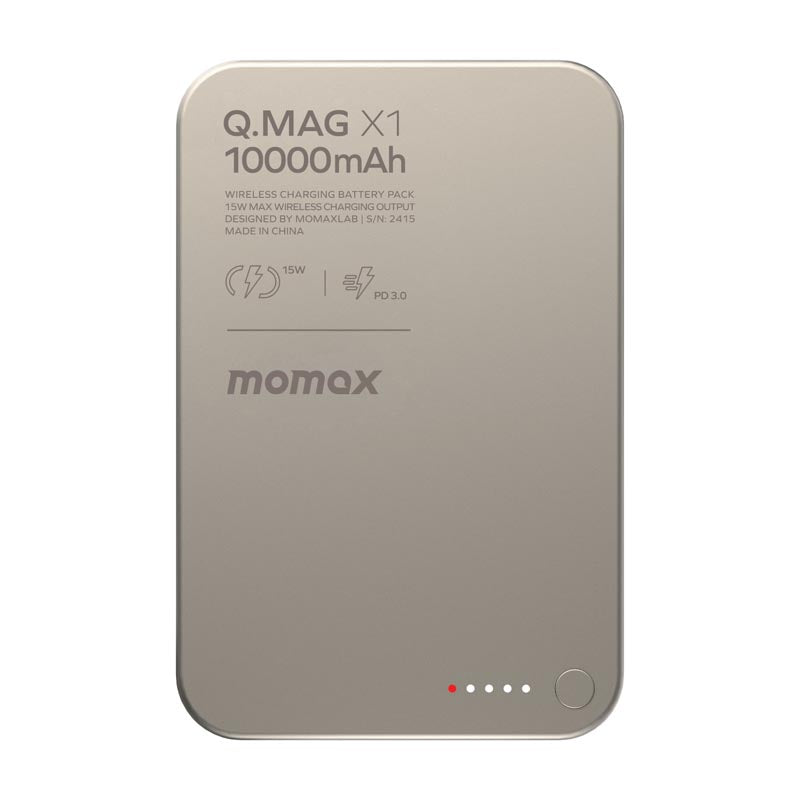 Momax IP117AE Q.MAG X1 Magnetic Wireless Battery Pack 10000mAh - Titanium