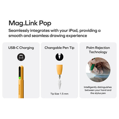 Momax TP10B1 Mag.Link Pop Magnetic Active Stylus Pen - Blue