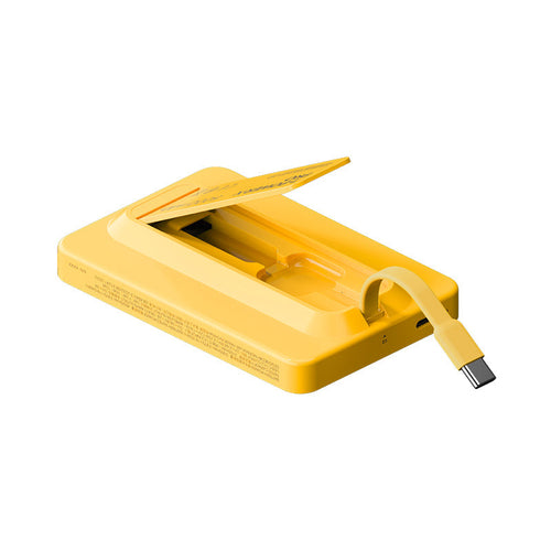 Momax IP131HKY 1-Power X Pro 20W 5,000mAh Magnetic Wireless Battery Pack with Built-In USB-C Cable (Yellow)